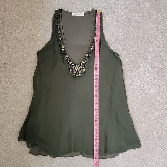 Testament olive green embellished tank - Picture 5 of 9